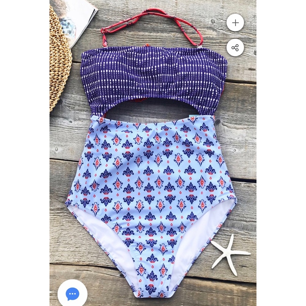 NWT Cupshe Colorful Halter One-Piece